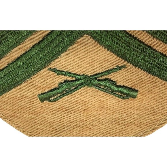 USMC Sergeant Patch E-5 Chevron Stripes Vintage Marine Corps Green Khaki - Picture 5 of 6